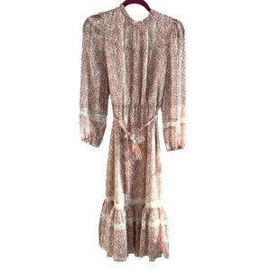 Greylin Jaelyn Lurex Maxi Dress Boho Lace Insert